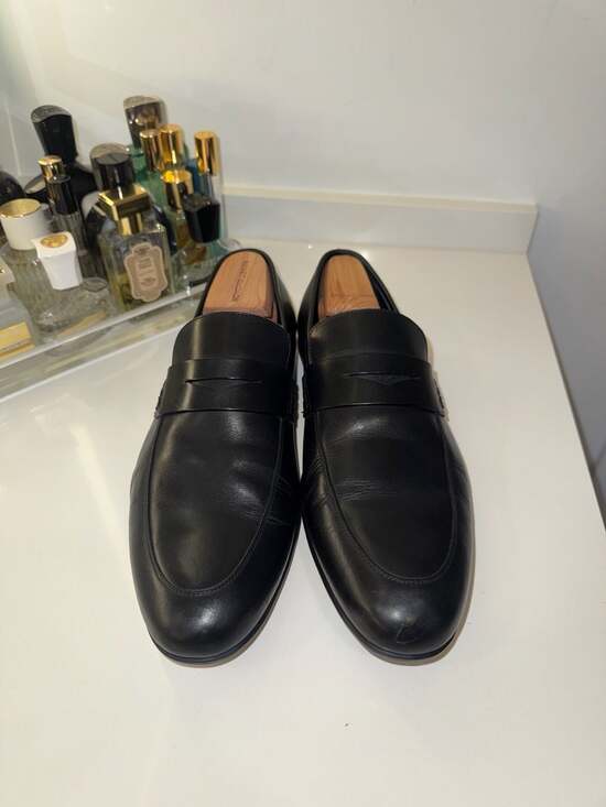 Harrys of London Black Leather Penny Loafers with Vibram Soles main image 9